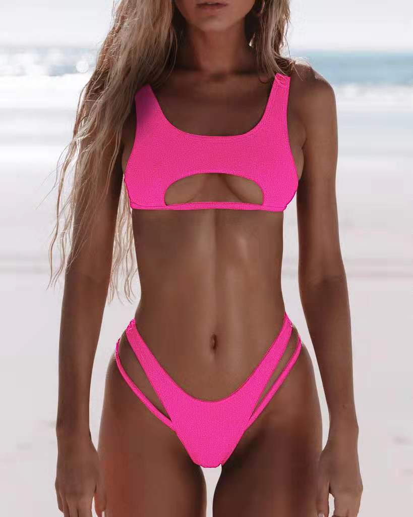 Halter Snake Print Cutout Swimsuit