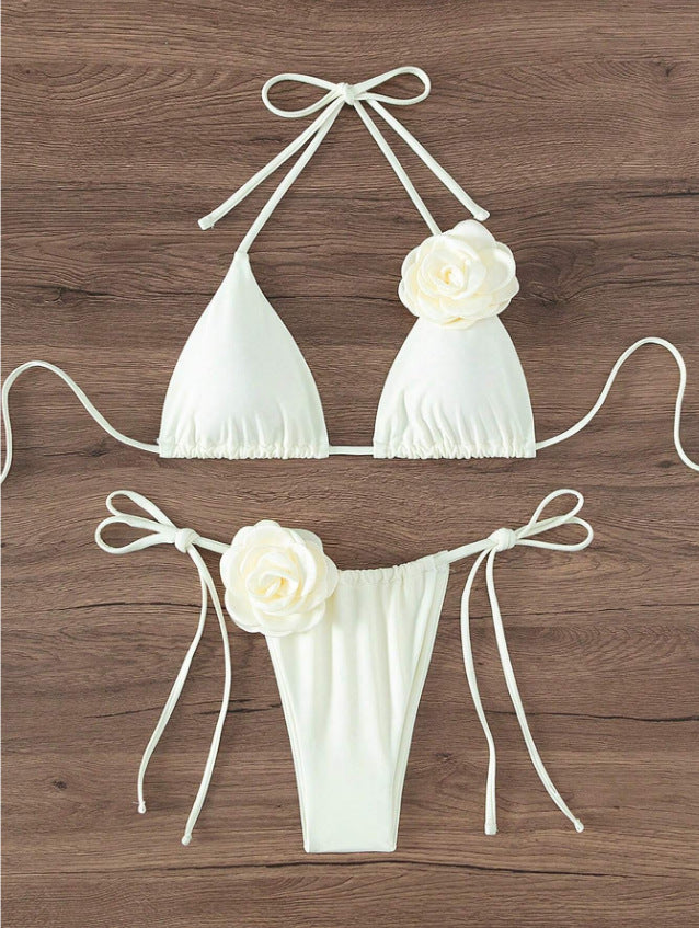 Sexy Three-Dimensional Floral Bikini Suit