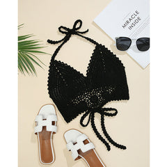 Hand Crocheting Knitted Strap Halter Bikini