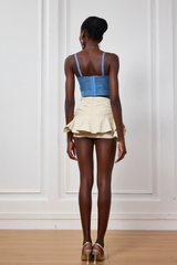 Paloma Asymmetric Fringe Ruffle Mini Skirt