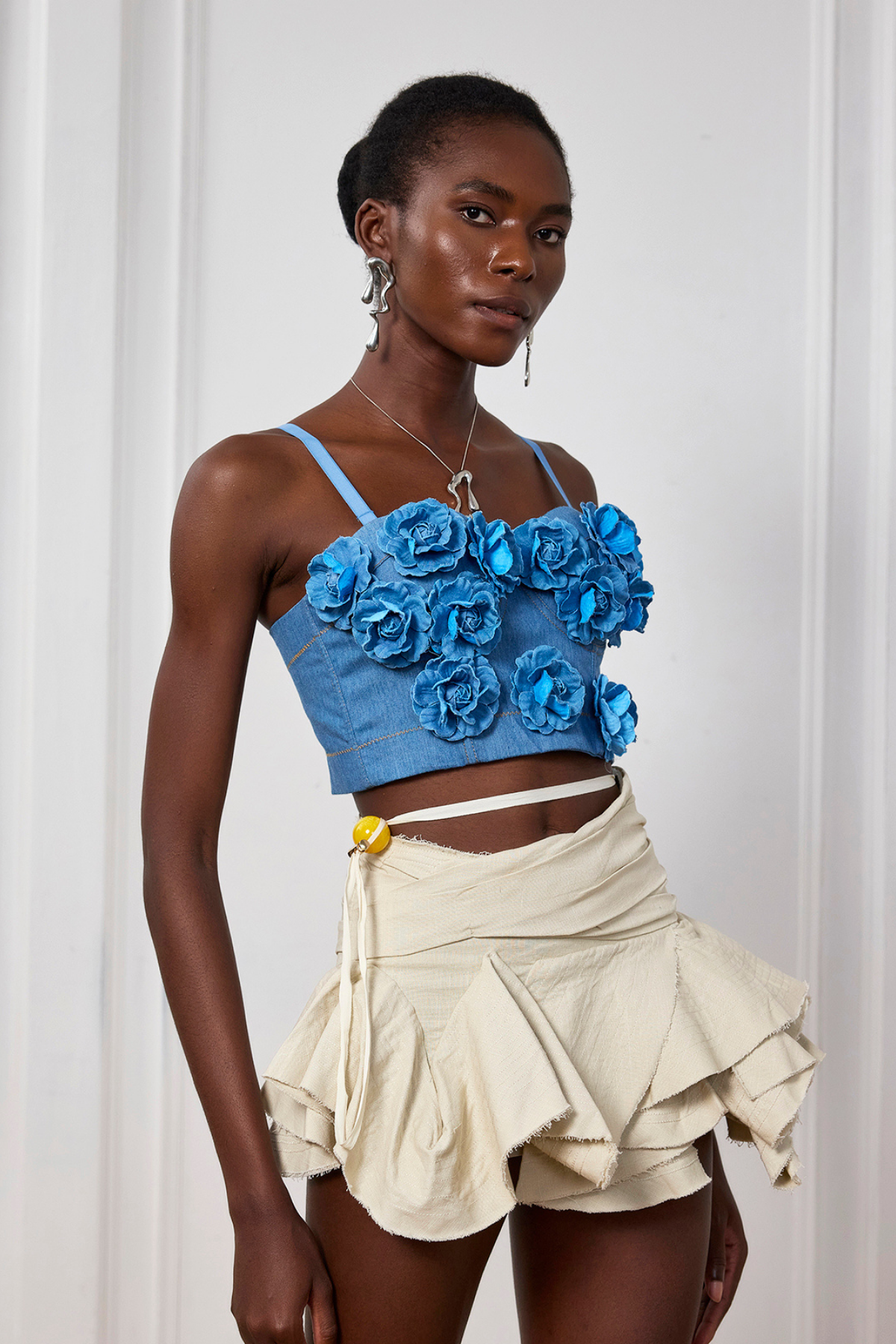 Paloma Asymmetric Fringe Ruffle Mini Skirt