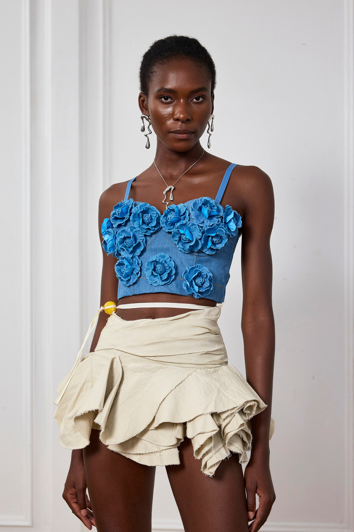 Paloma Asymmetric Fringe Ruffle Mini Skirt
