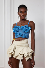 Paloma Asymmetric Fringe Ruffle Mini Skirt