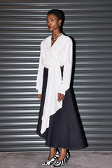 Penelope Denim Ruffle Asymmetric Skirt