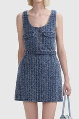 Rayne Zipper Buckle Sleeveless Mini Dress