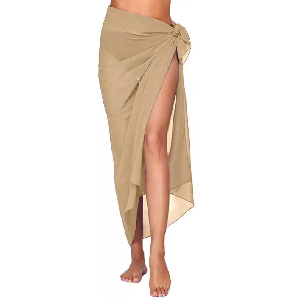 Womens Beach Long&Short Short Skirt Sarong Swimsuit Coverups Summer Bikini Wrap Sheer Scarf for Swimwear Cover-ups