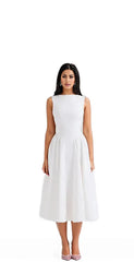 Sheath Midi Dress with Back Waist Cut-out