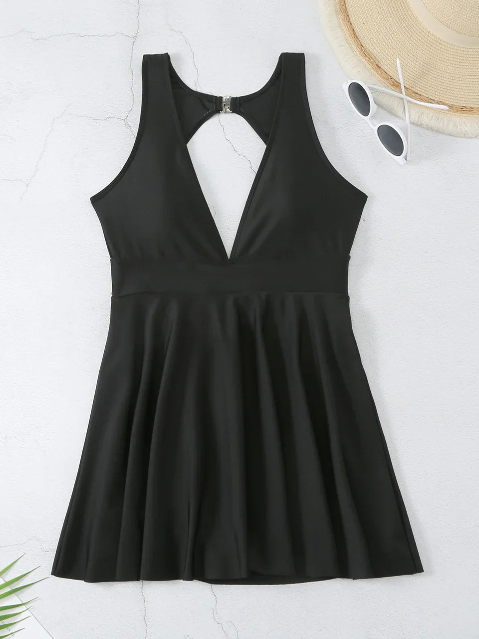 Deep V Neck Swimsuit 2024 Women One Piece Backless Swimwear Solid Beach Skirt Summer Female Bathers Bathing Swimming Bodysuit