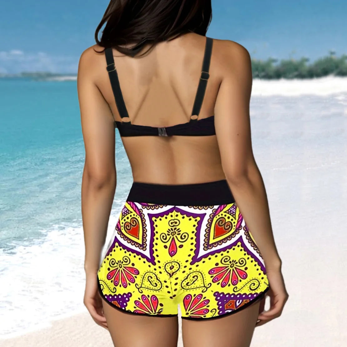 Plus Size Bikini Set 2-Piece Swimsuit 2024 Swimwear Women Sexy Swimming Suit Beachwear Bathing Suit Summer High Waist Monokini