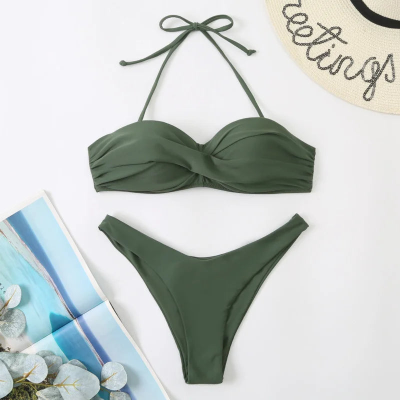 Sexy Bikini With Push Up Women Swimwear 2024 Female Swimsuit Girl Bikinis Set Swimming Bathing Suit For Beach Wear Pool Summer