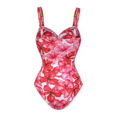 2024 High Quality One Piece Swimsuit Floral Ruffle Printed Push Up Women Bikini Set Swimwear Slimming Bathing Suit Beach Wear