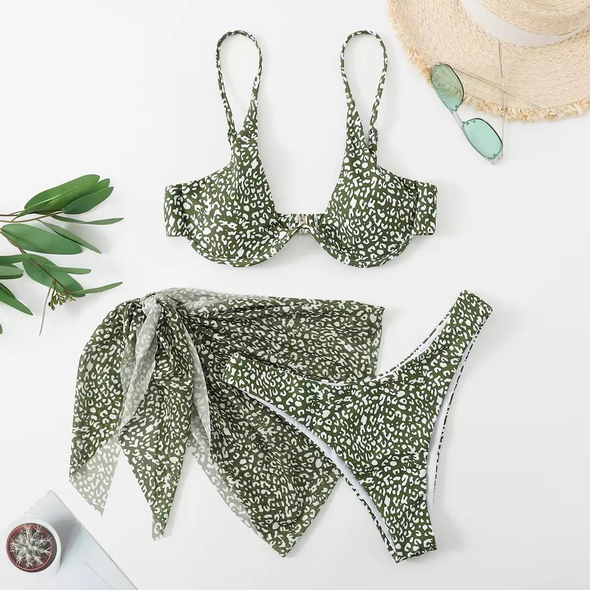 Tie Dye Bikini 2022 Skirts 3 Pieces Set Push Up Swimsuit Women Underwired Swimwear Female Sexy Bathing Suit Beach Wear