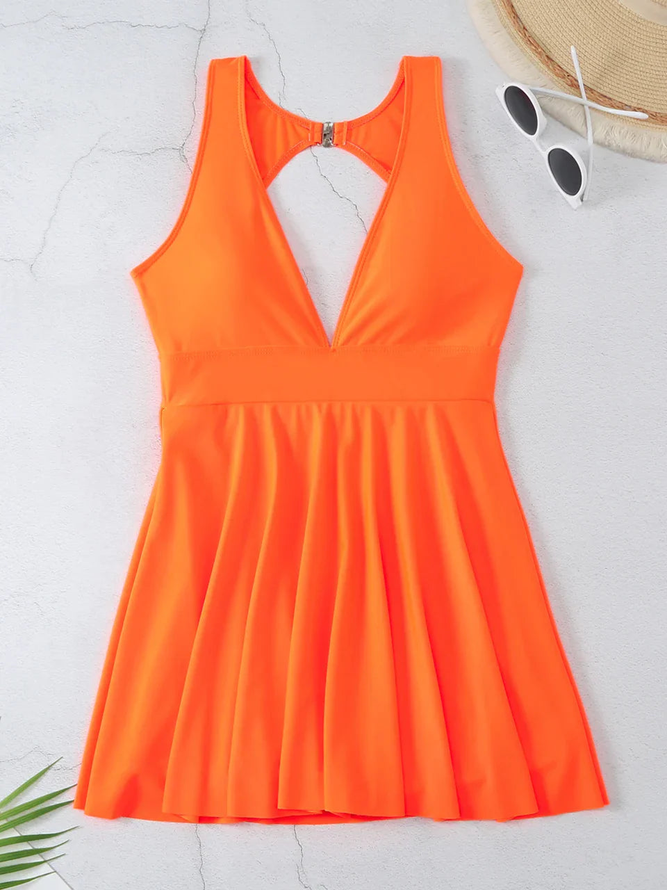 Deep V Neck Swimsuit 2024 Women One Piece Backless Swimwear Solid Beach Skirt Summer Female Bathers Bathing Swimming Bodysuit