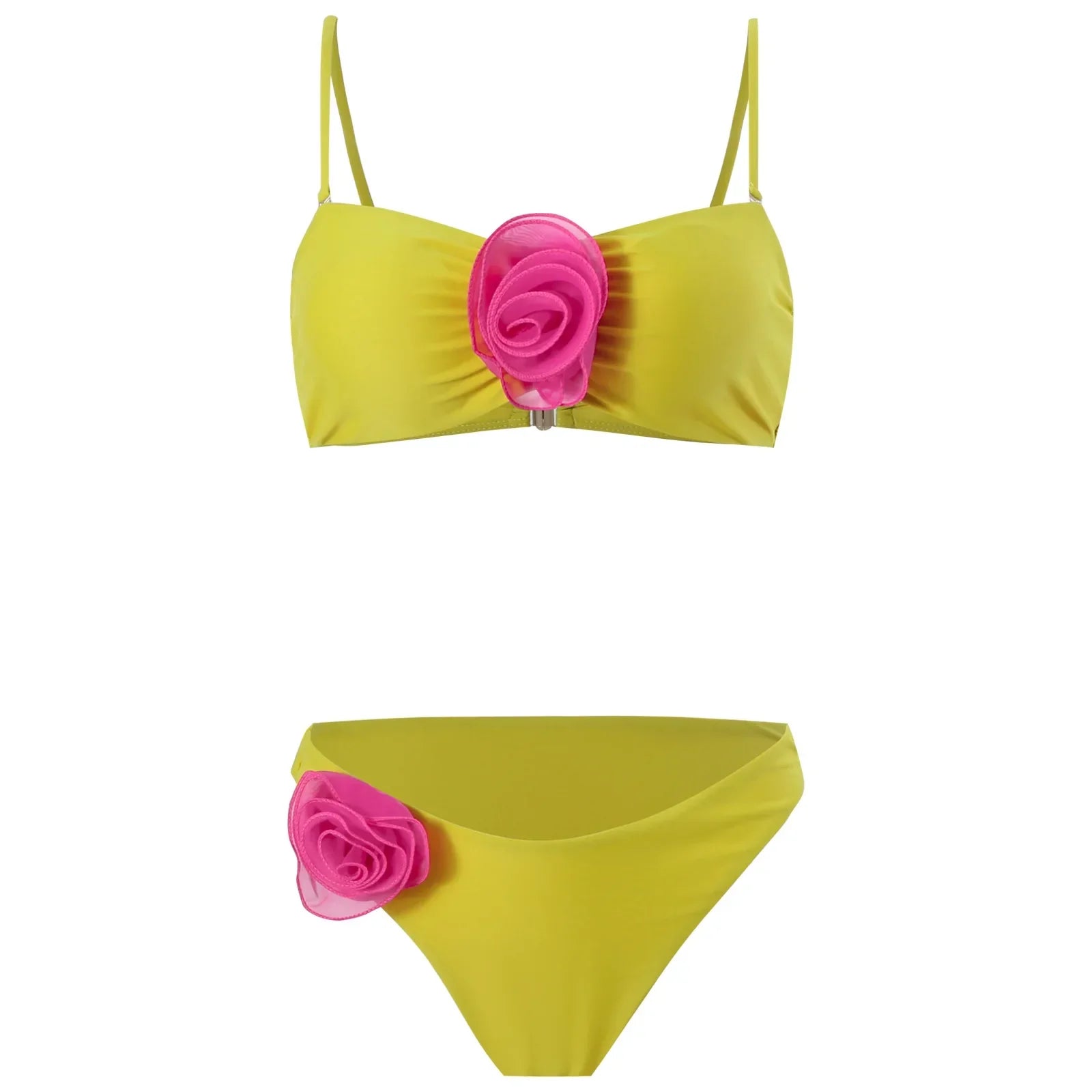 Sexy Women Swimsuit 2024 Lace Up Bikini Micro Bikinis Set Female Swimwear 3D Floral Bathing Suit Thong Biquini Swimming Suits