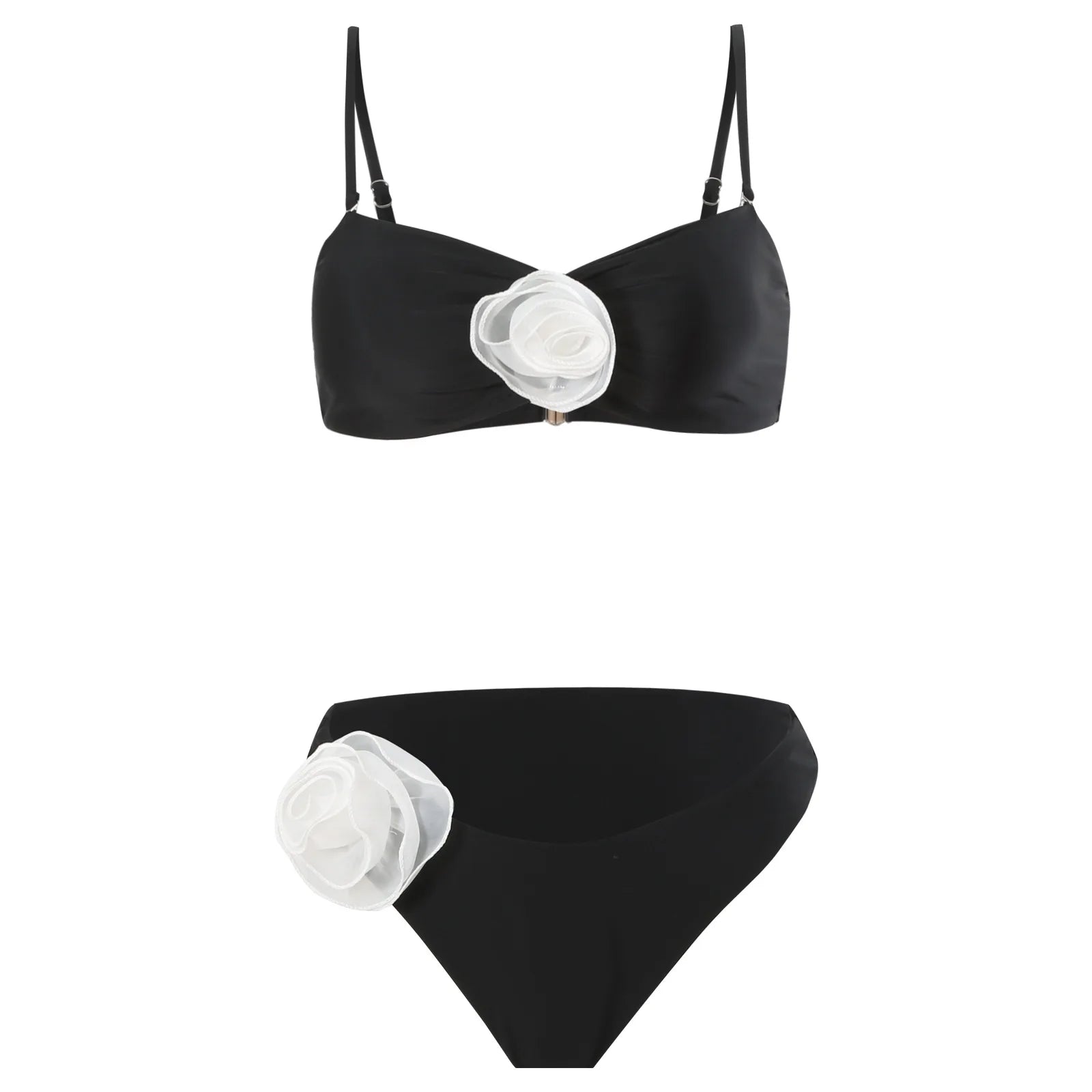 Sexy Women Swimsuit 2024 Lace Up Bikini Micro Bikinis Set Female Swimwear 3D Floral Bathing Suit Thong Biquini Swimming Suits