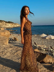 Zara BacklessLeopard Print Dress