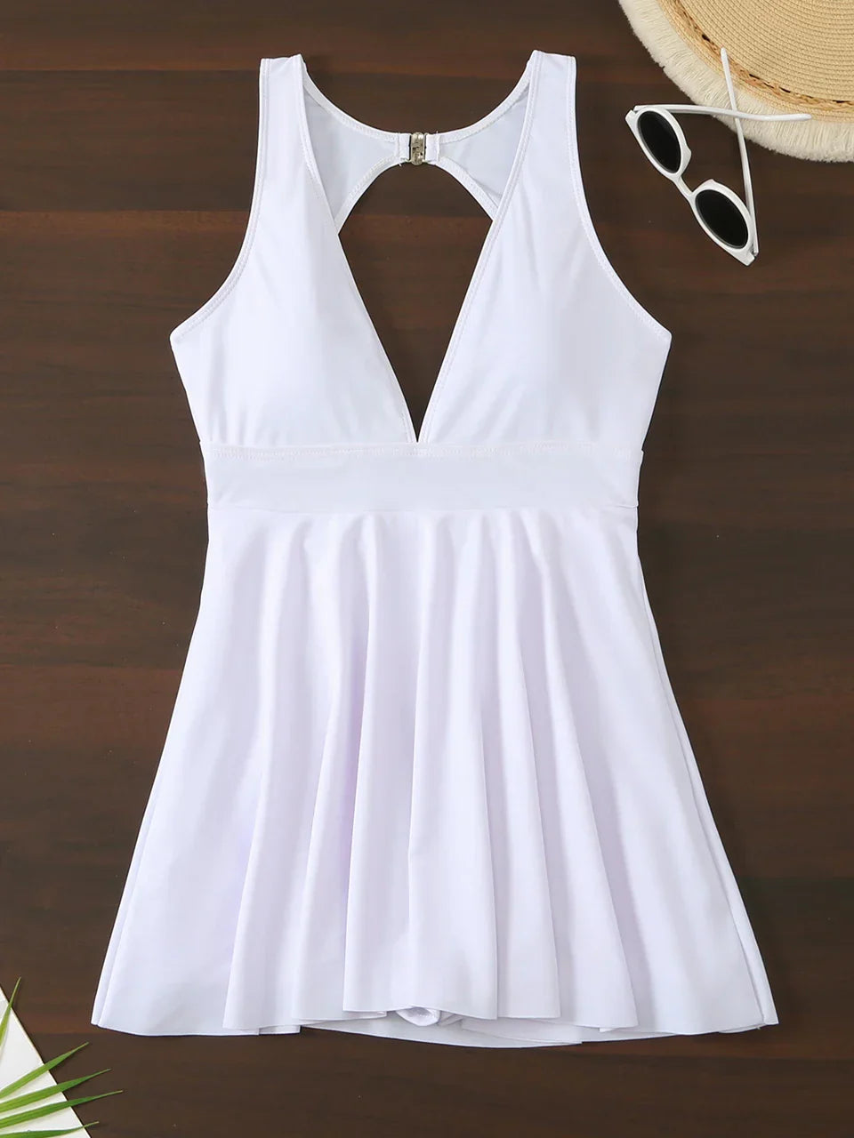 Deep V Neck Swimsuit 2024 Women One Piece Backless Swimwear Solid Beach Skirt Summer Female Bathers Bathing Swimming Bodysuit