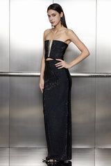 Salem Rhinestone Bodycon Maxi  Dress