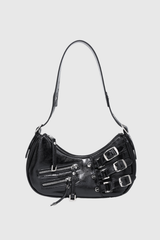 Sara Zip Faux Leather Bag In Black