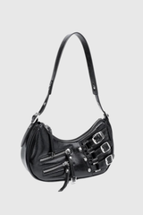 Sara Zip Faux Leather Bag In Black