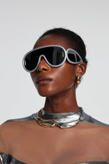 Savanna Wave Mask Sunglasses In Sliver