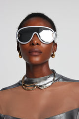 Savanna Wave Mask Sunglasses In Sliver
