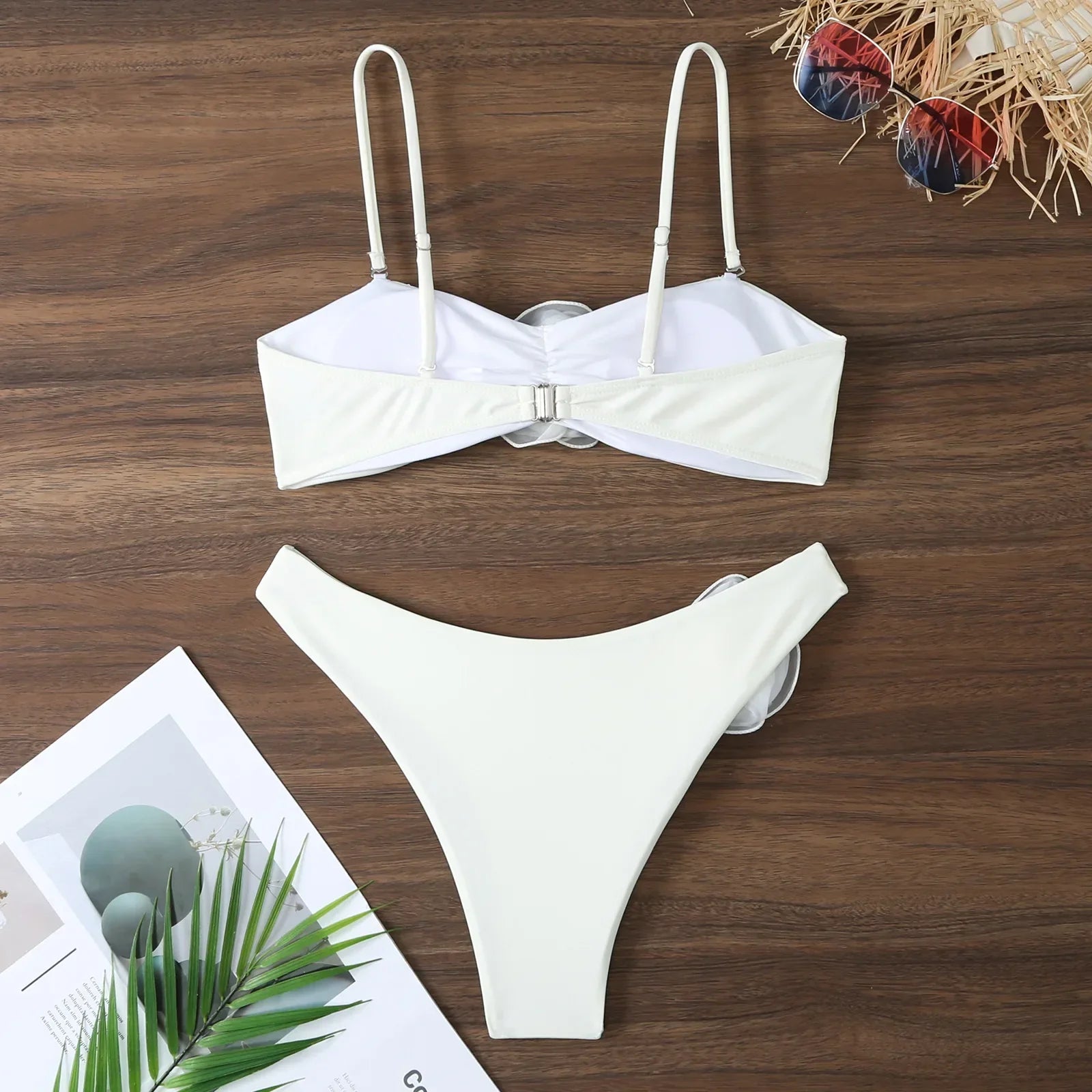 Sexy Women Swimsuit 2024 Lace Up Bikini Micro Bikinis Set Female Swimwear 3D Floral Bathing Suit Thong Biquini Swimming Suits