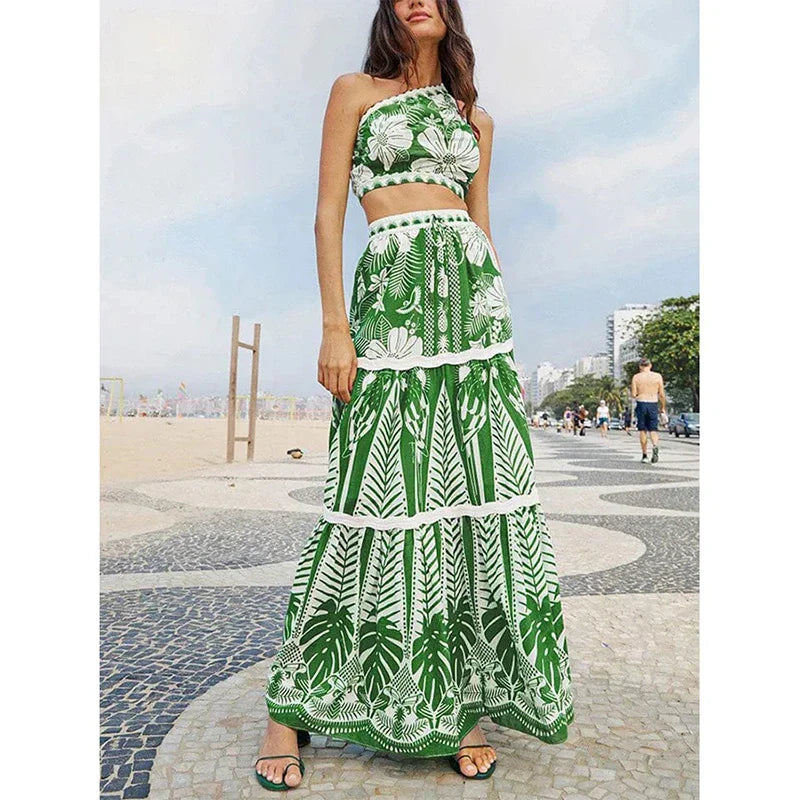 Vintage Floral Print Bikini High Waist V-Neck Sexy Swimsuit Fashion 2024 Straps Irregular Cover Up Elegant Women Swimsuit