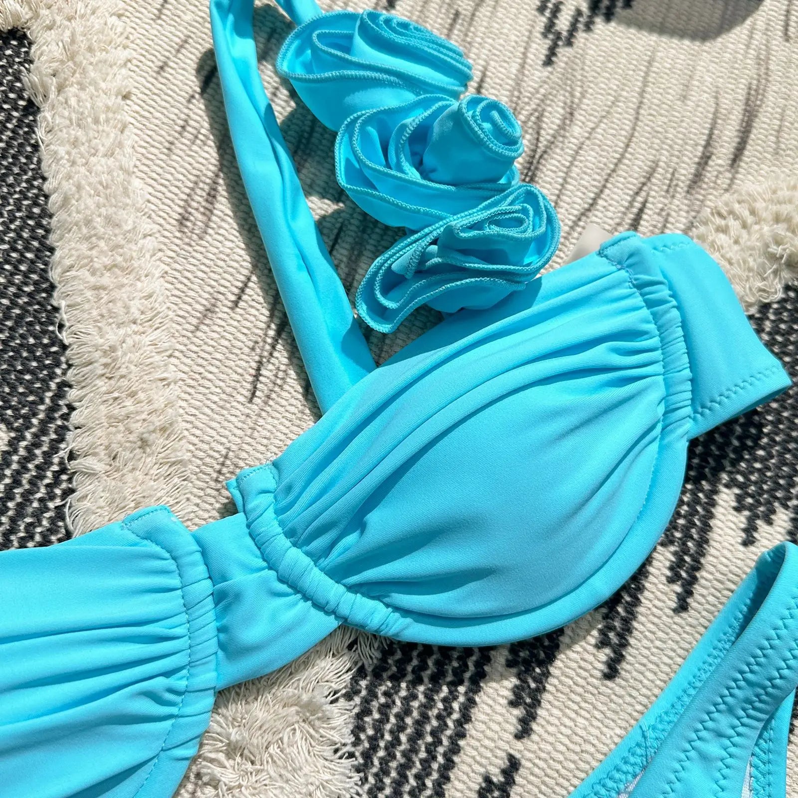 Lace Up Bikini Micro Bikinis Set 2024 New Womens Swimsuit Sexy Female Swimwear Floral Bathing Suit Thong Biquini Swimming Suits