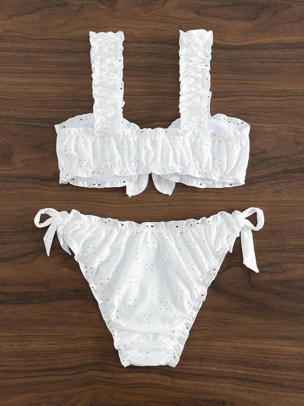 Schiffy Knot Front Tie Side Bikinis 2024 White Swimsuit Women Swimwear Female Sexy Bathers Bathing Swimming Swim Suit Beachwear