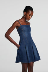 Shay Spaghetti Mini Denim Dress