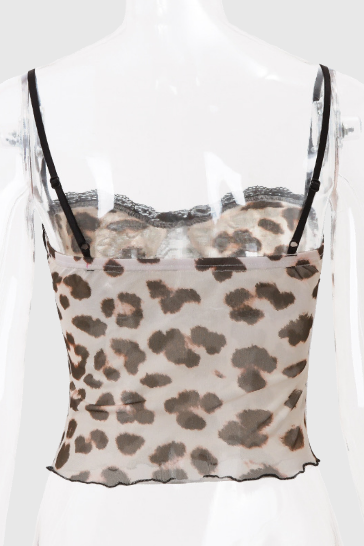 Shivansh Lace Leopard Spaghetti Top