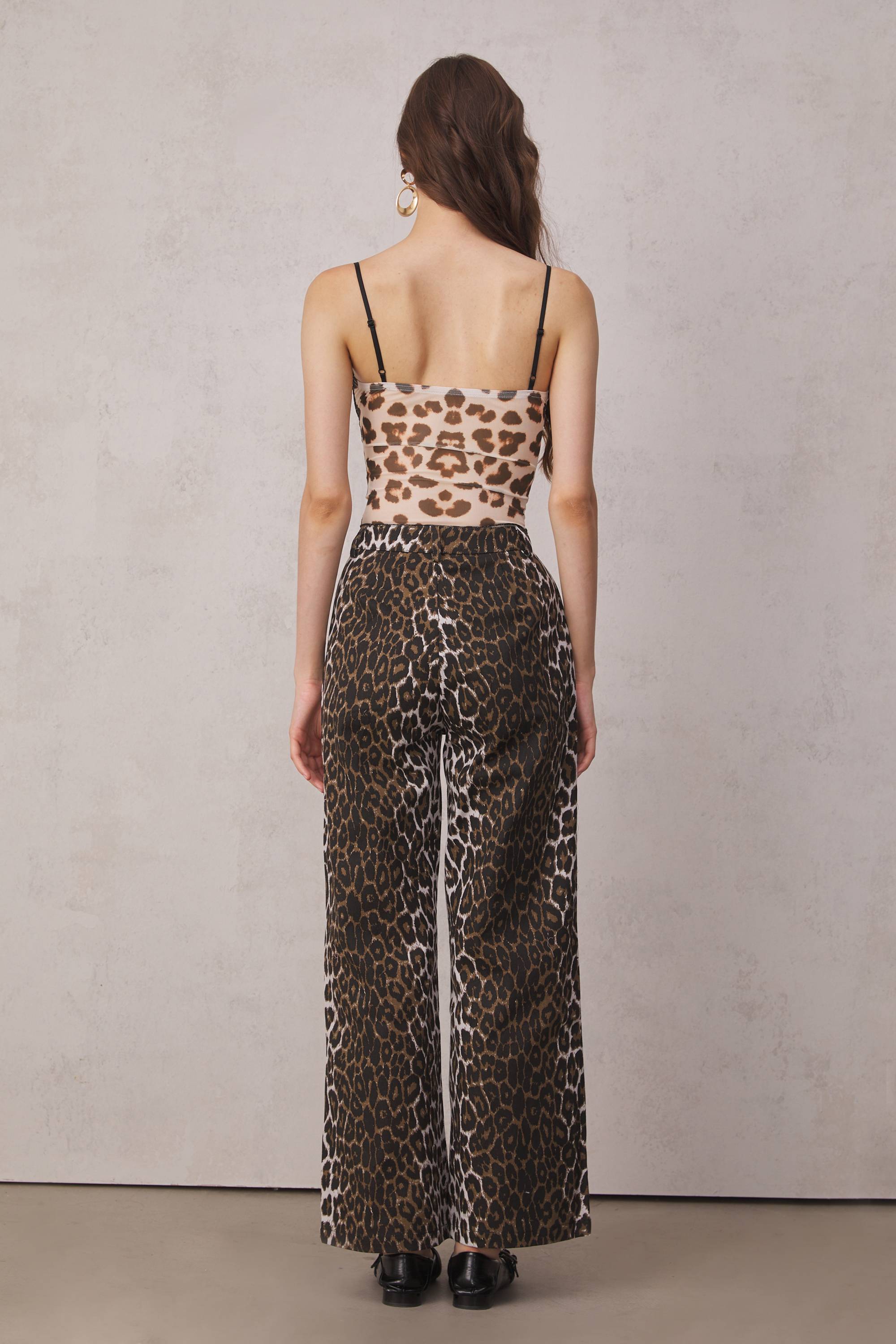 Shivansh Lace Leopard Spaghetti Top