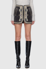 Stacey Embroidered Zipper Skirt
