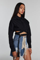 Tallulah Cross Hollow Buckle Top