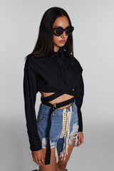 Tallulah Cross Hollow Buckle Top