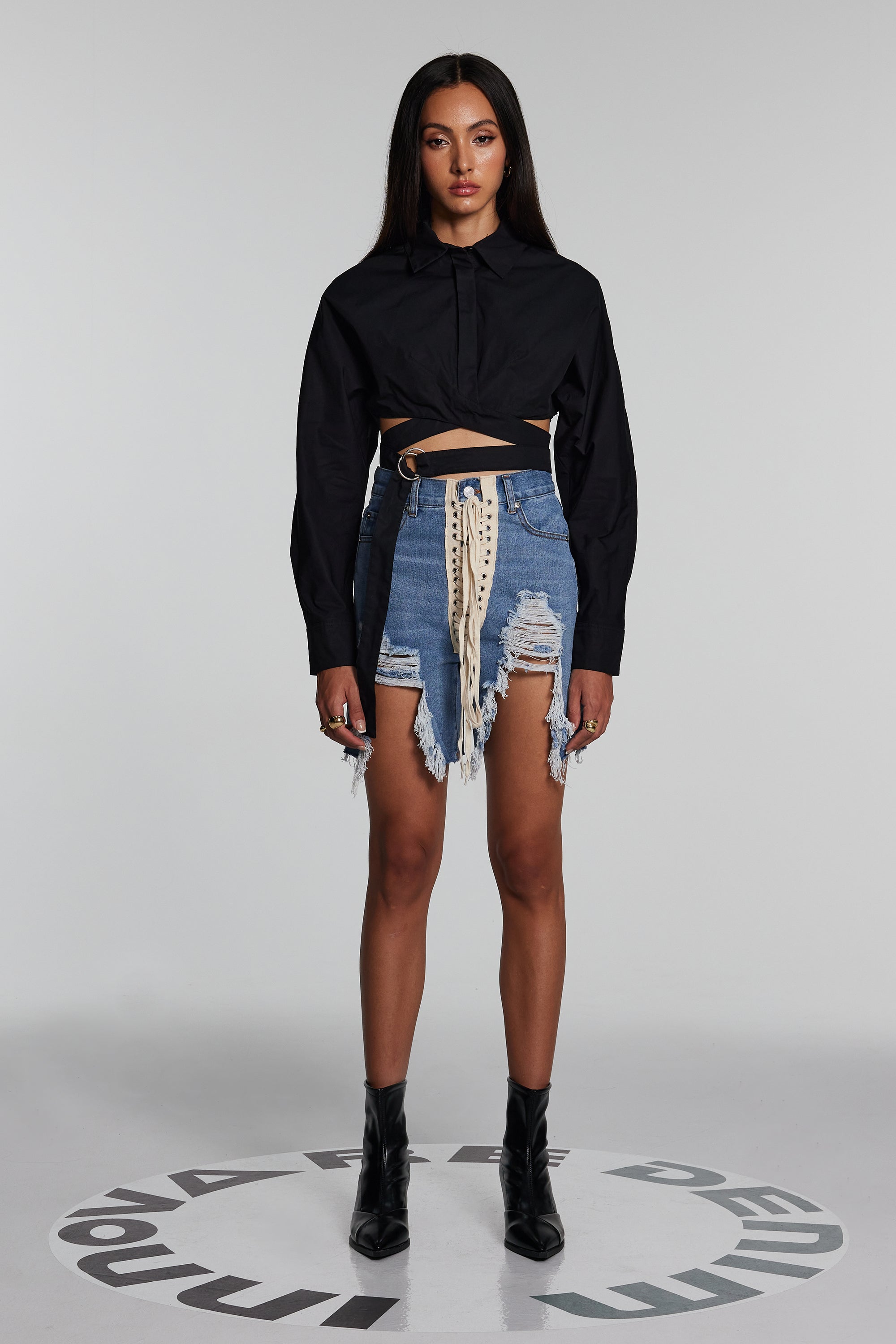 Tallulah Cross Hollow Buckle Top