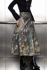 Vidhi Camouflage Print Buckle Skirt