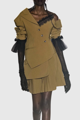 Waverly Lace Single Shoulder Asymmetric Blazer