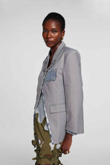 Zariah Denim Split Blazer