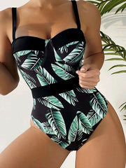 Sexy Printed Hard Wrapped One Piece Swimwear - ohitfits