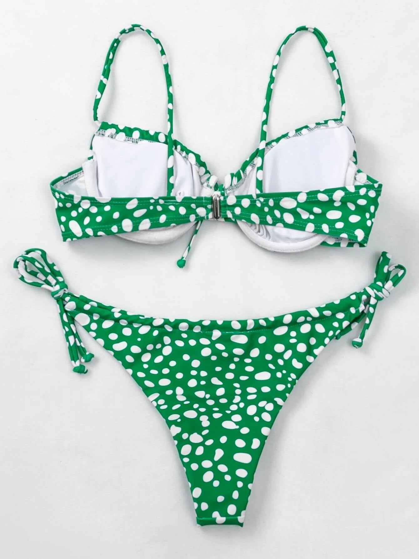 Mila Polka Dot Braided Rope Triangle Bikini