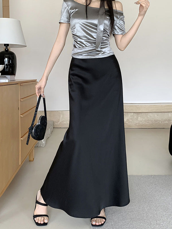 Elasticity Solid Color Mermaid Skirts Bottoms