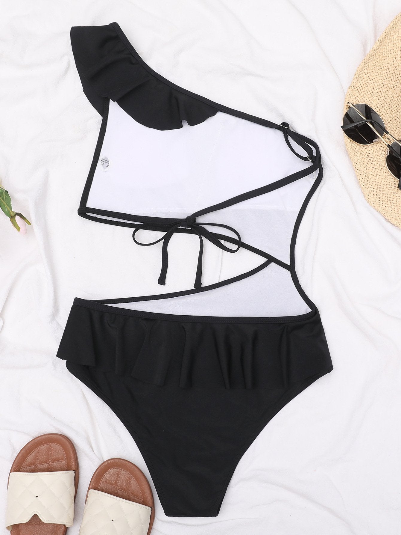 Tropical Floral Print Sexy One-Piece Swimsuit