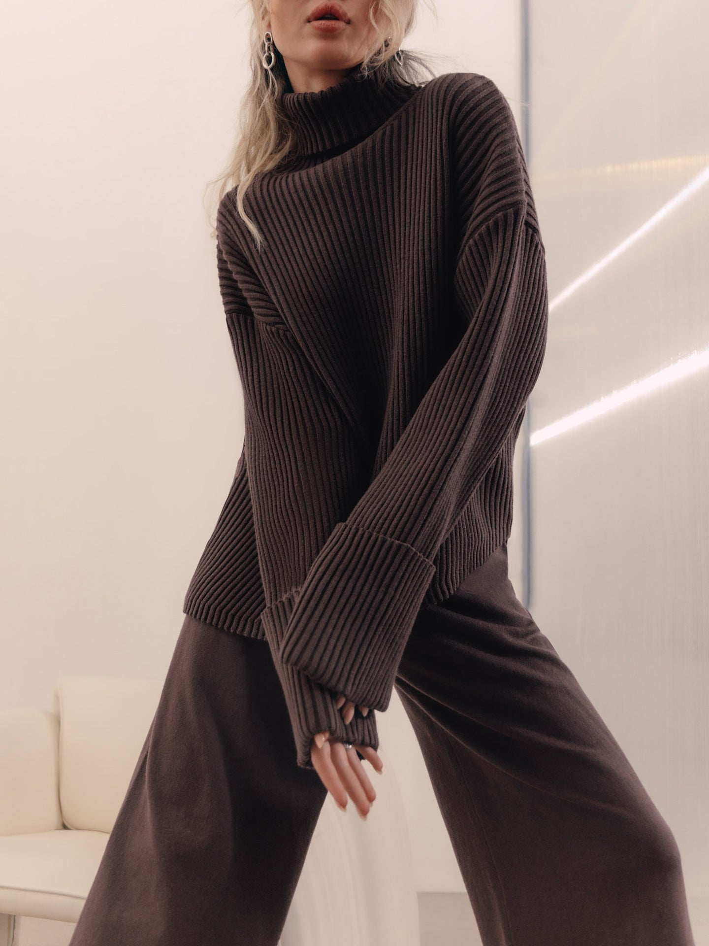Karis Ribbed Knit Sweater & Joggers Set