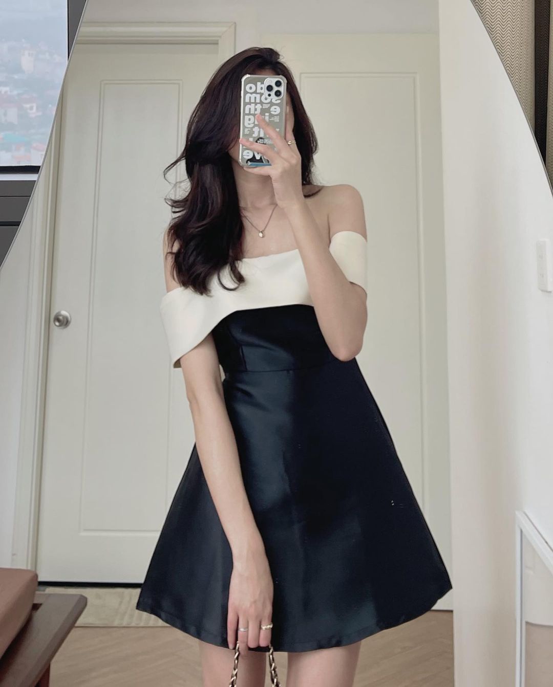 Juliette Bow Front A-Line Mini Dress