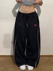 Loose Letter Print Wide-Leg Pants