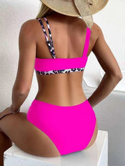 Women's Leopard Print Colorblock Beach Sexy Bikini