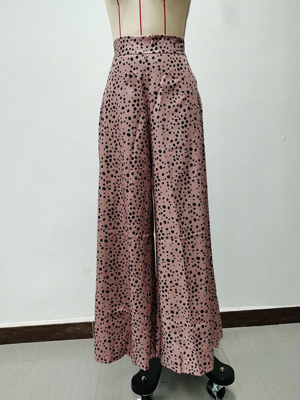 Leopard Loose Wide Leg Trousers Pants