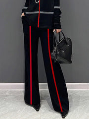 Striped Loose Wide Leg Trousers Casual Pants Bottoms